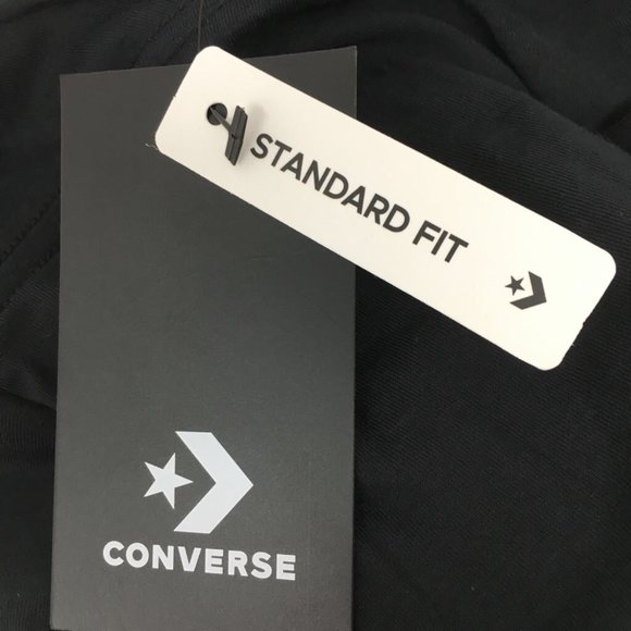 Converse Mens Graphic T-Shirt Black White Spell Out Standard Fit Cotton S New - Picture 6 of 6